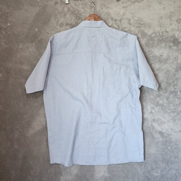 Kani Jeans Co. Blue SS Button-Up Shirt M, 55% Linen 45% Cotton, Streetwear - Picture 3 of 5